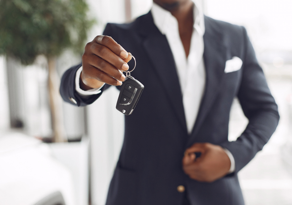 Handing over the keys to a car
